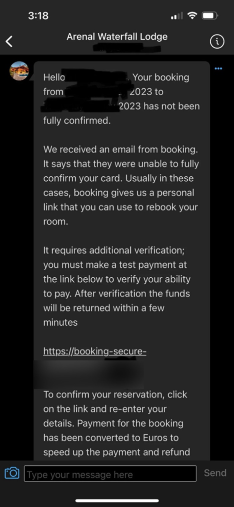 phishing na booking.com ilustračný obrázok ESET