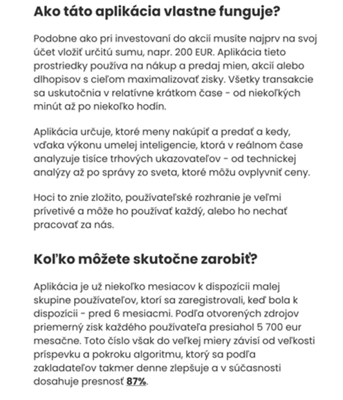 ESET Trading ukážka falošného článku 4