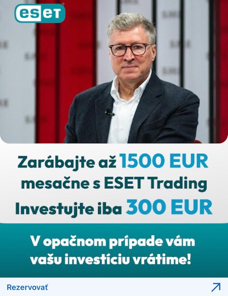 ESET Trading ukážka podvodnej reklamy 2
